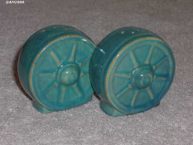 Wagonwheels glazed peacock blue